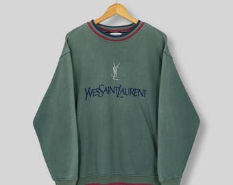 Vintage 90s Yves Saint Laurent Logo Short Sleeve Sweatshirt - Etsy