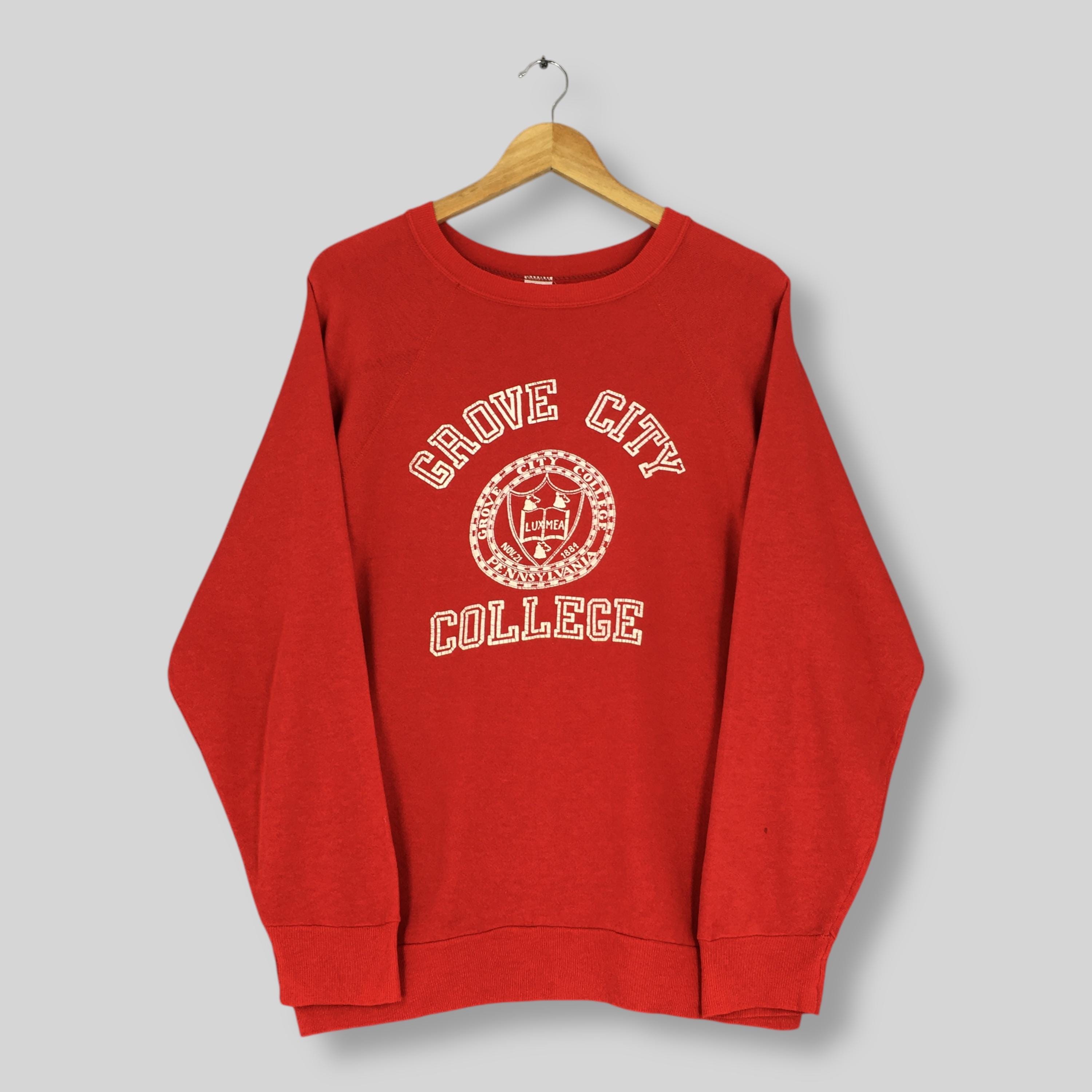 Vintage 80s Grove City College Red Sweatshirt Large Grove City 