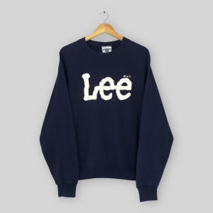 Vintage 90&#39;s Lee Jeans Usa Blue Sweatshirt Large Lee Spell Out Sweater Lee Jeans Jumper Lee Union Made Sportswear Crewneck Size L