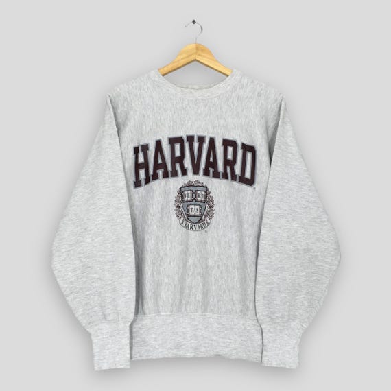 Vintage 90s Champion Harvard University Gray Sweatshirt Medium 80s