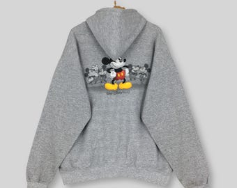 Vintage Micky Maus Disney Hoodie Sweatshirt XLarge Micky Maus Disney Cartoon Gedruckt Pullover Walt Disney Mickey Zip Up Hoodie Größe XL