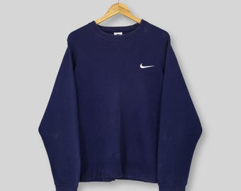Vintage Distressed Nike Swoosh Blue Sweatshirt Large 90s Nike Swoosh Embroidered Logo Sweater Nike Usa Jumper Nike Streetwear Crewneck L