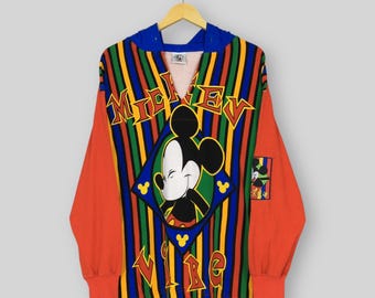 Vintage Micky Maus Disney Hoodie Sweatshirt Groß Micky Maus Disney Cartoons Bedruckter Pullover Walt Disney Mickey Hoodie Größe L