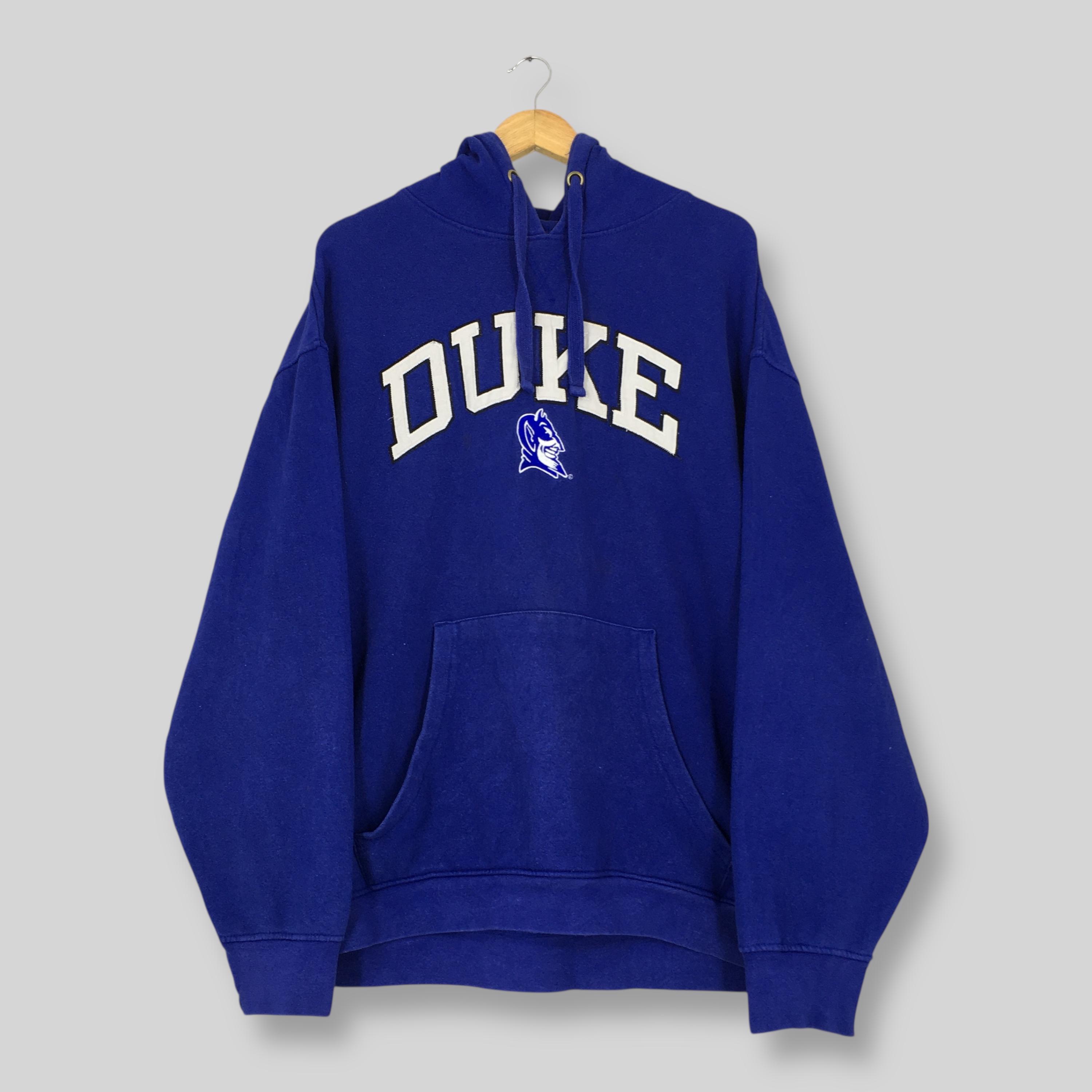 Sweat à Capuche Vintage Duke University Années 80 Taille M - Blanc évasé - Très Bon état