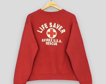 Sudadera Vintage Avirex Ltd USA USAFA talla M Avirex Life Saver USA Rescue Crewneck Avirex Us Army Jumper Air Force USAF Avirex Crewneck talla M