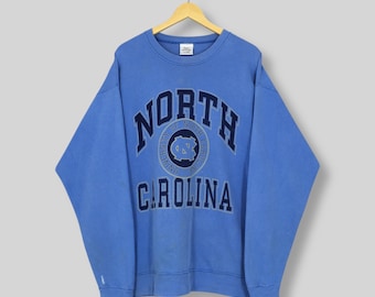 Vintage University of North Carolina Blue Sweatshirt XLarge UNC Tar Heels Spell Out Logo Sweater North Carolina Tar Heels NCAA Crewneck XL