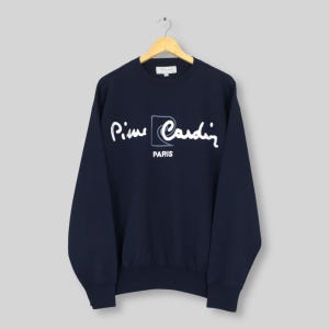 Vintage 90s Pierre Cardin Paris Blue Sweatshirt Large Pierre Cardin Paris Embroidered Logo Sweater Pierre Cardin Sports Crewneck Size L