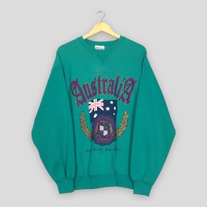 Vintage 90s University Of Australia Green Sweatshirt XLarge Australia University Spell Out Logo Sweater Universities Australia Crewneck XL