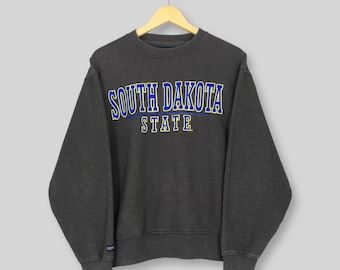 Vintage South Dakota State University Sweatshirt Medium NDSU South Dakota State Spell Out Sweater SDSU Jackrabbits Ncaa Gray Crewneck Size M