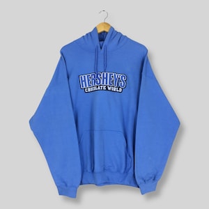 Vintage Hershey&#39;s Chocolate Hoodie Sweatshirt XLarge Hershey&#39;s Chocolate World Spell Out Pullover Chocolate Lover Hersheys Sweater Size XL