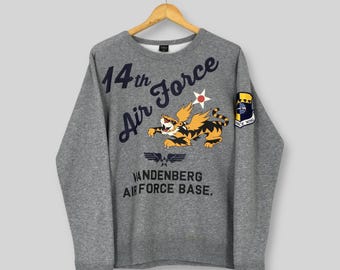 Felpa vintage Avirex Ltd Usa Usaf taglia M Base dell'aeronautica statunitense Avirex girocollo Stati Uniti Maglione US Air Force Usaf Avirex girocollo M