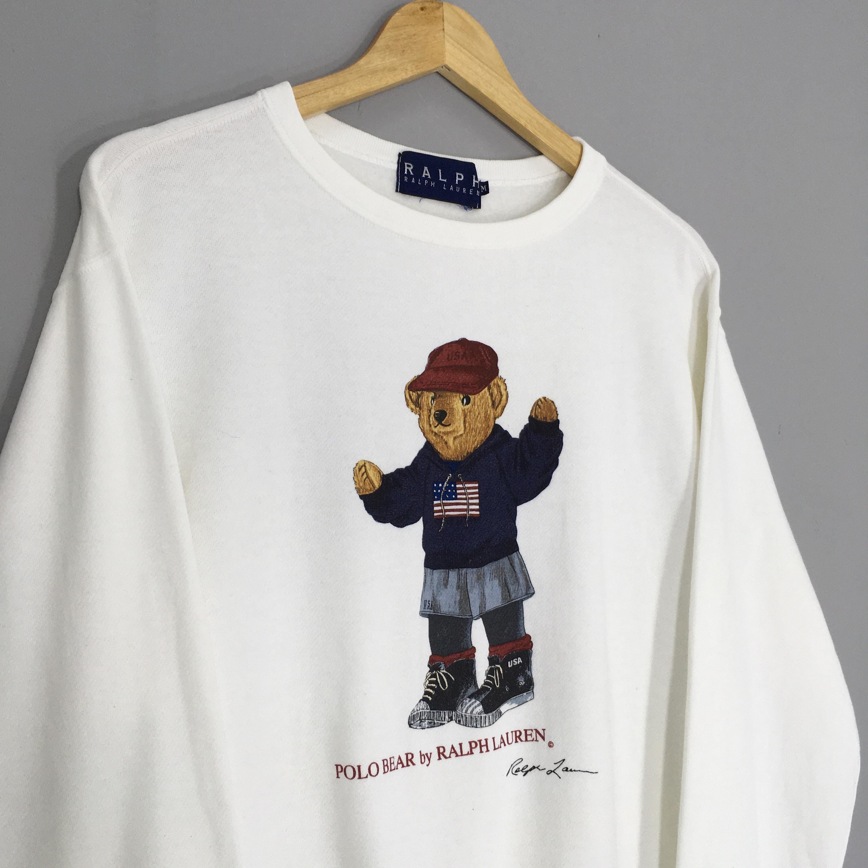 Vintage 90s Polo Bear Ralph Lauren Sweatshirt Medium Preppy Girl
