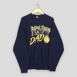 Vintage 90s United States Navy Blue Sweatshirt XLarge United States Navy Dad Spell Out Sweater Us Navy Jumper Military Navy Crewneck Size XL