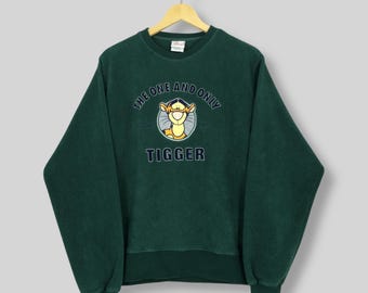 Vintage Winnie The Pooh 'Tigger' Sweatshirt Medium Tigger Disney Character Embroidered Crewneck Pooh Disneyland Tigger Fleece Sweater Size M