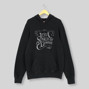 Vintage Levi&#39;s Strauss Hoodie Sweatshirt Large American Original Levis Jeans Jumper Levis Authentic Pullover Levis Printed Sweater Size L