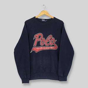Vintage 90s Polo Ralph Lauren Blue Sweatshirt Medium Polo Ralph Lauren Spell Out Logo Sweater Polo By Ralph Lauren Jumper RL Crewneck Size M