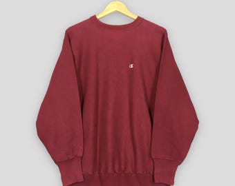Vintage Champion Reverse Weave Red Sweatshirt Large 80s Champion