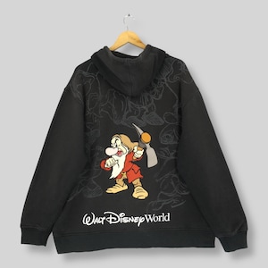 Vintage Grumpy Dopey 7 Dwarfs Hoodie Sweatshirt XLarge Grumpy Mad Face Sweater Disney Snow White Grumpy Cartoon Zip Up Hoodie Size XL