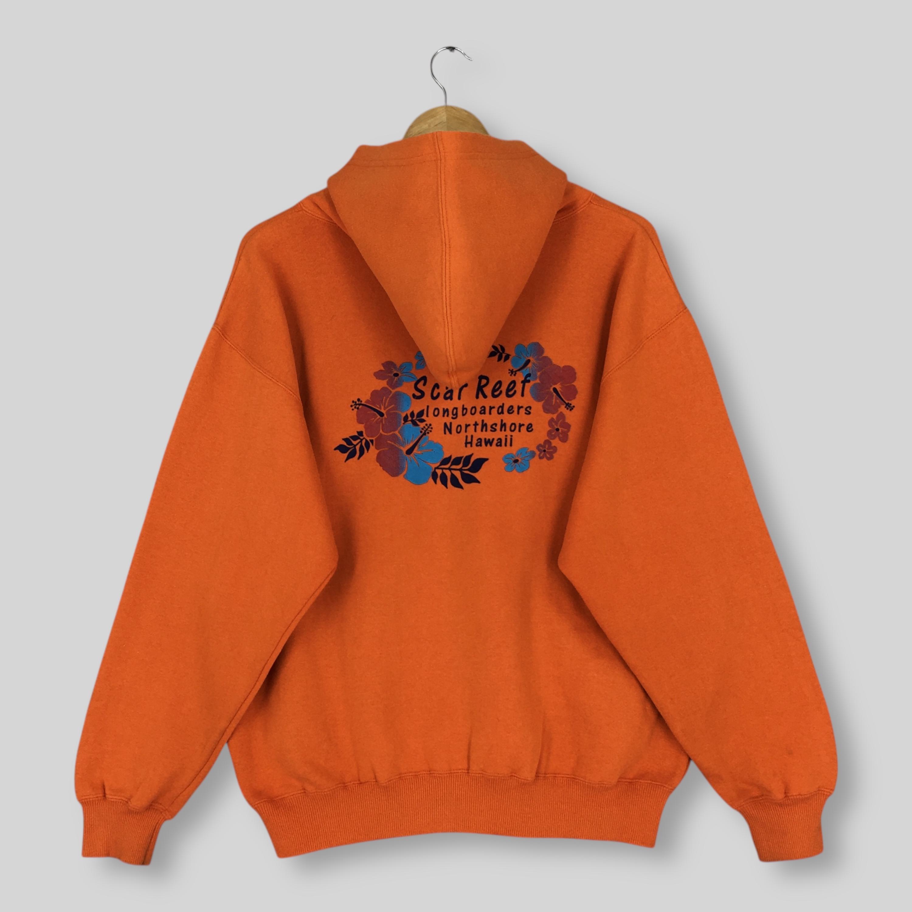 Vintage Wavelet Surf Hawaii Hoodie Sweatshirt Large Scar Reef 