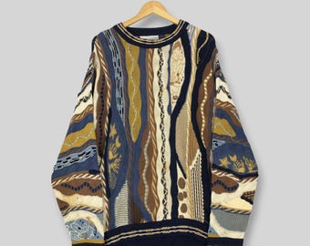 Jersey clásico de punto 3D vintage Carlo Alberto Australia, talla M. Jersey Alberto Crosby Casino, jersey de punto grueso estilo Coogi 3D.