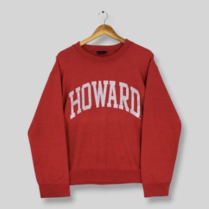 Vintage Howard University Red Sweatshirt Small Howard University Spell Out Printed Logo Sweater Howard Bison NCAA Crewneck Size S
