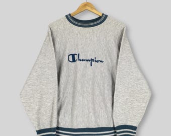 Vintage 80's Champion Reverse Weave Gray Sweatshirt Medium