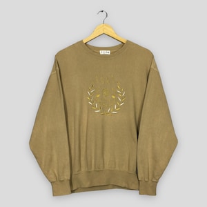 Vintage 90s Elle Sports Paris Brown Sweatshirt Medium Elle Sports Embroidered Logo Sweater Elle Homme Crewneck Elle Paris Jumper Size M