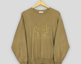 Vintage 90s Elle Sports Paris Brown Sweatshirt Medium Elle Sports Embroidered Logo Sweater Elle Homme Crewneck Elle Paris Jumper Size M