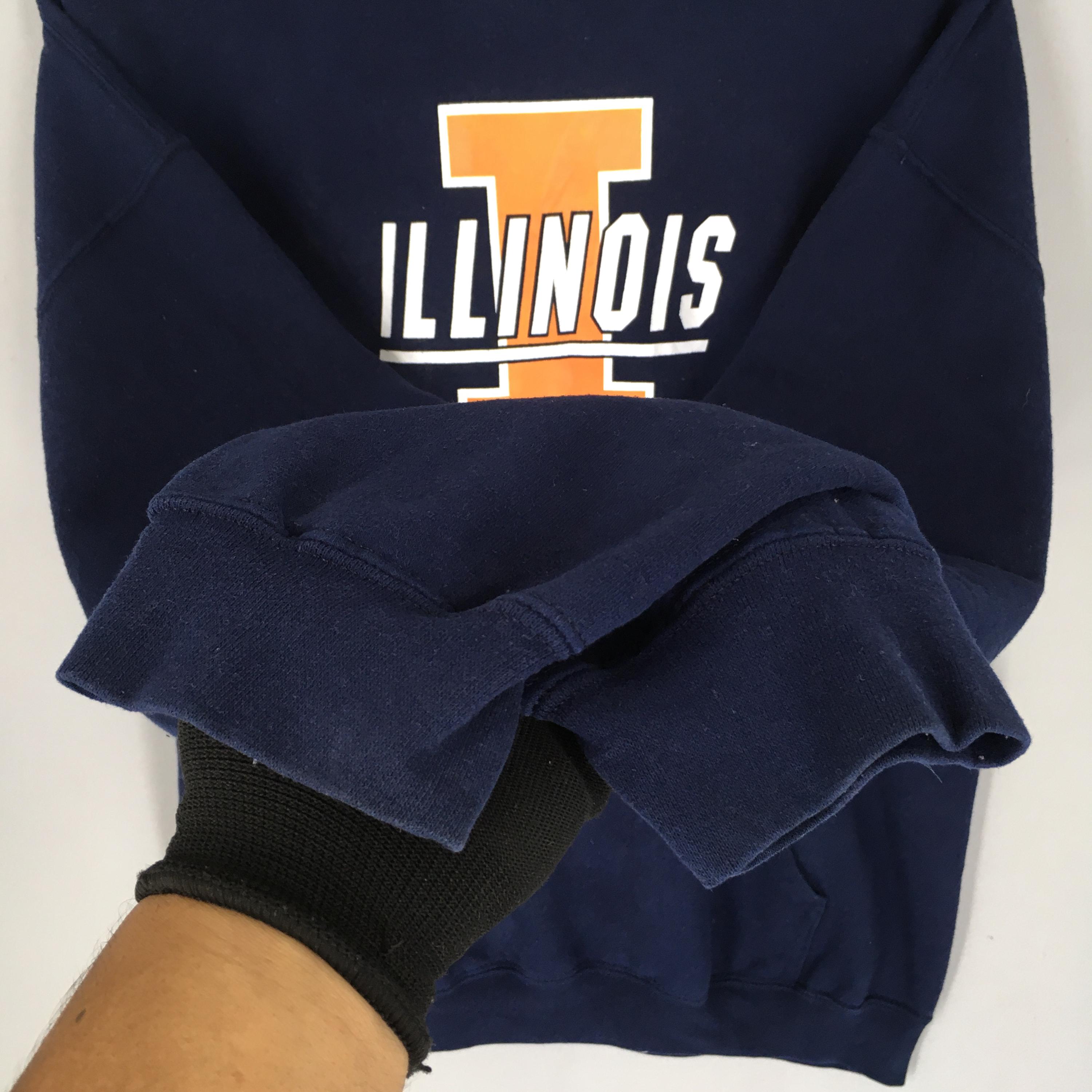 Vintage Illinois Fighting Illini NCAA Hoodie Large Illinois Illini 