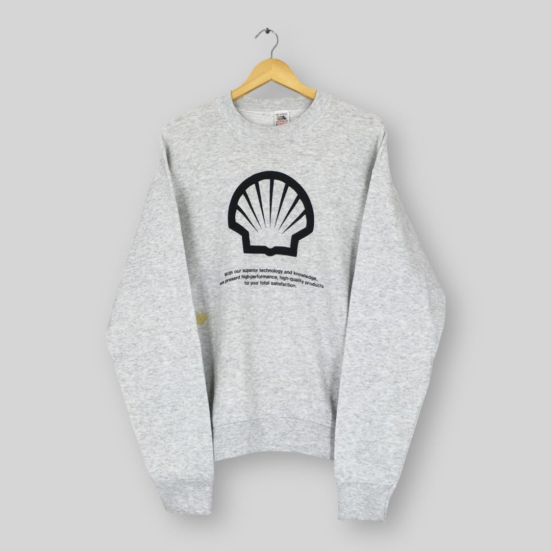 Vintage 1990's Shell Helix Racing Gray Sweatshirt Large Shell Helix ...