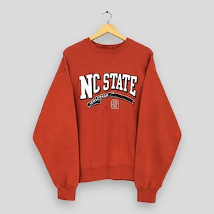 Vintage NC State Wolfpack NCAA Sweatshirt Large NC State Wolfpack Spell Out Logo Sweater North Carolina State University Crewneck Size L