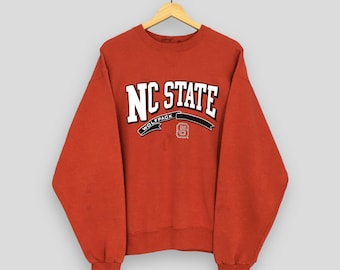 Vintage NC State Wolfpack NCAA Sweatshirt Large NC State Wolfpack Spell Out Logo Sweater North Carolina State University Crewneck Size L