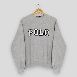 Vintage 90s Polo Ralph Lauren Gray Sweatshirt Medium Polo Ralph Lauren Embroidered Sweater Polo By Ralph Lauren Jumper RL Crewneck Size M