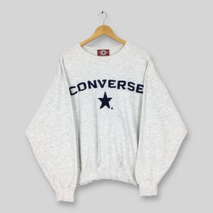 Vintage Converse All Star Boxy Sweatshirt Large Converse All Star Embroidered Logo Sweater Converse Chuck Taylor Jumper Gray Crewneck Size L