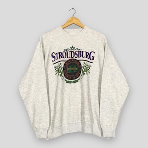 Sudadera vintage de los años 90 de Stroudsburg, Pensilvania, talla XL, suéter con el logotipo de Stroudsburg, Pensilvania, condado de Monroe, EE. UU., cuello redondo, talla XL