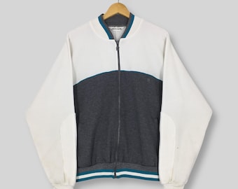 Suéter vintage con cremallera Pierre Cardin Paris. Sudadera grande con el logotipo bordado de Pierre Cardin Paris. Chaqueta deportiva con cremallera Pierre Cardin, talla L.