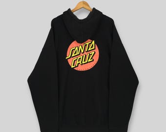 Vintage Santa Cruz Skateboards Hoodie Sweatshirt XXLarge Santa Cruz Spell Out Printed Logo Pullover Santa Cruz Streetwear Sweater Size 2XL