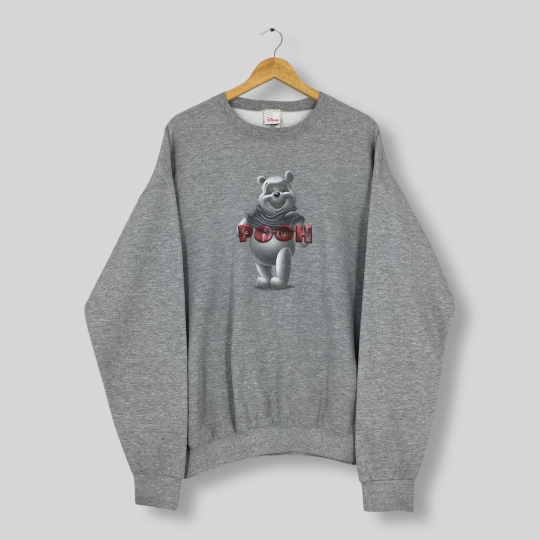 Vintage Winnie the Pooh Gray Sweatshirt Xlarge Pooh Disney