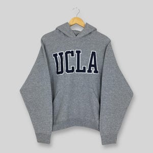 Vintage University Of California Los Angeles Hoodie Sweater Small UCLA Spell Out Pullover Jumper Ucla Bruins NCAA Gray Sweatshirt Size S