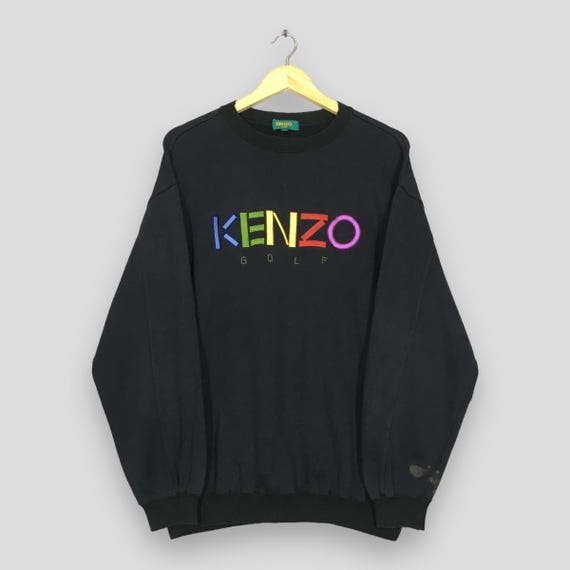 Vintage Kenzo Golf Black Sweatshirt Large Kenzo Golf Embroidered
