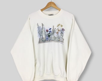 Vintage 90s Northern Reflections Canada Sweatshirt Large Aesthetic Flower Graphics Sweater Flower Artwork Jumper Canada Crewneck Size L