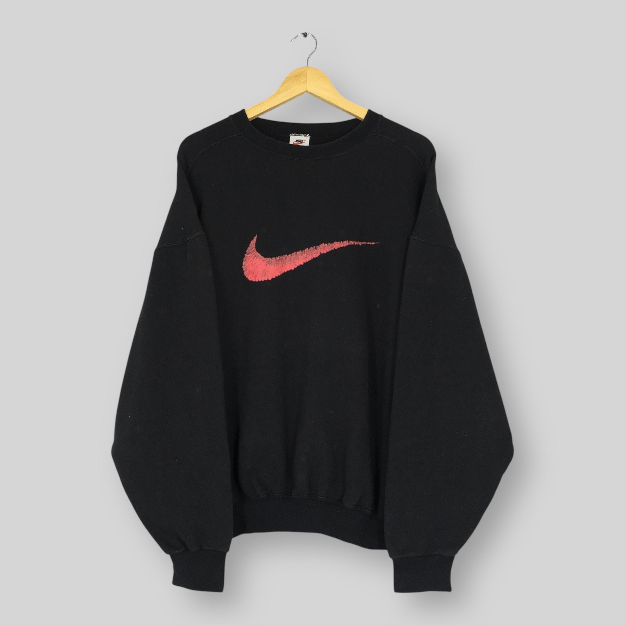 Vintage 90s Nike Swoosh Boxy Sweatshirt Large Nike Big Swoosh