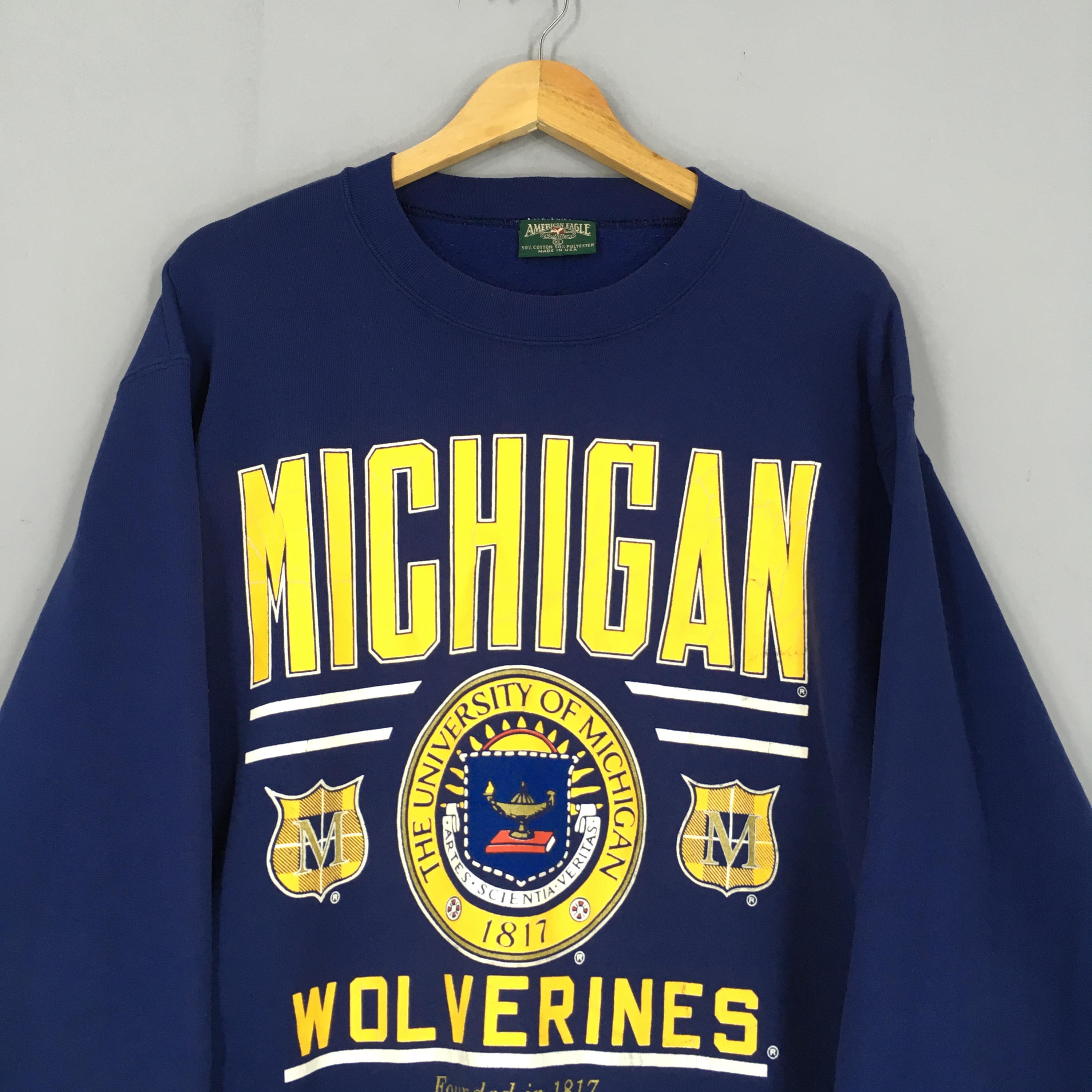 Vintage 90s Michigan Wolverines NCAA Sweatshirt Xlarge Michigan