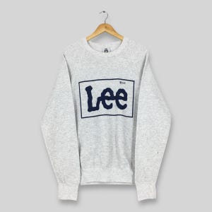 Vintage 1990's Lee Jeans Usa Gray Sweatshirt Large Lee Spell Out Logo Sweater Lee Jeans Jumper Lee Union Made Sportswear Crewneck Size L