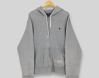 Vintage Y2K Polo Ralph Lauren White Zip up Hoodie Sweatshirt Size