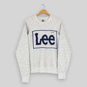 Vintage 90&#39;s Lee Jeans Usa Gray Sweatshirt Medium Lee Spell Out Sweater Lee Jeans Jumper Lee Union Made Sportswear Crewneck Size M