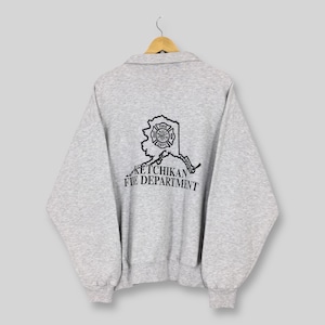 Vintage Ketchikan Fire Department Sweatshirt XLarge Ketchikan Fire Department Logo Jumper Firefighters Sweater Fire Department Pullover XL