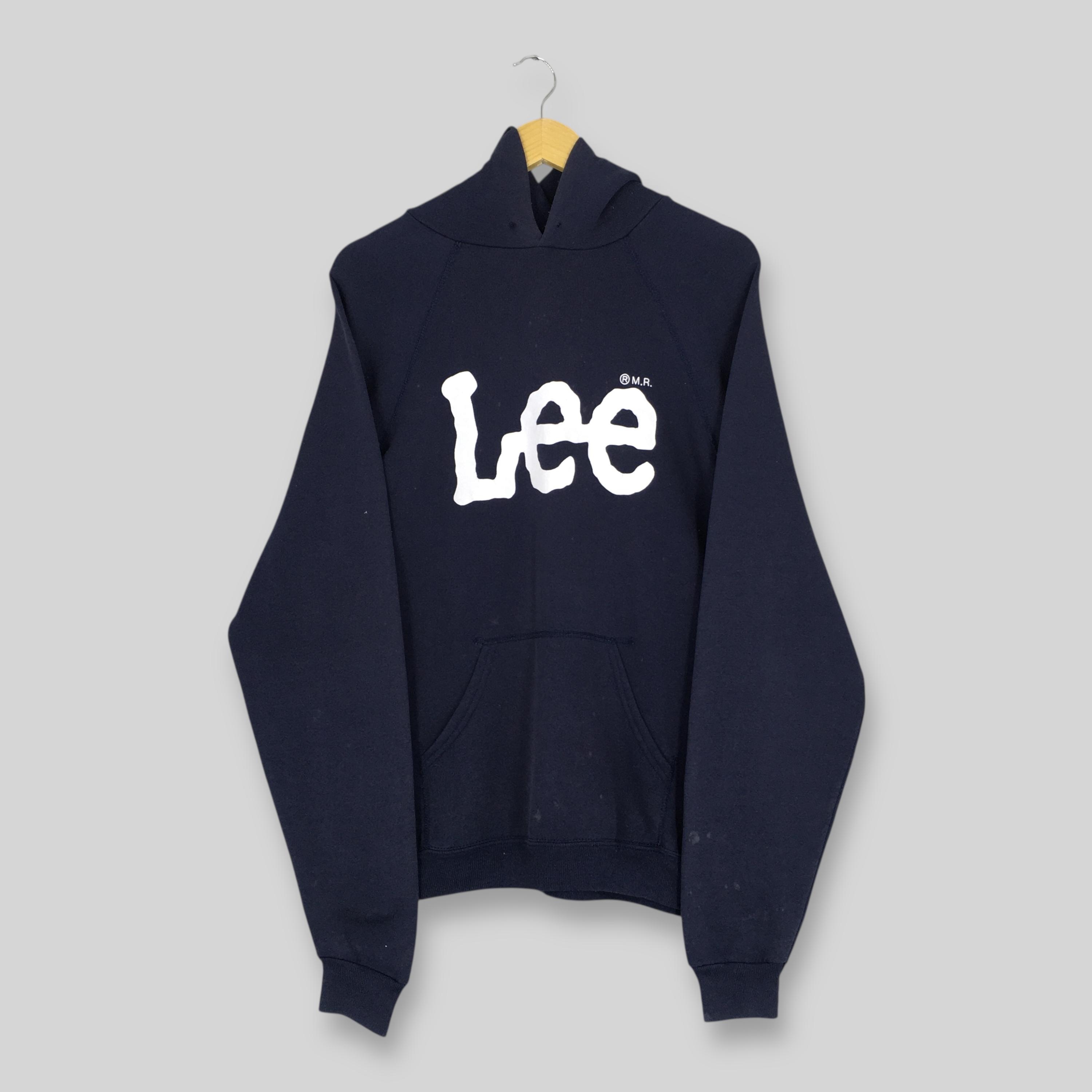 Vintage 90's Lee Usa Blue Hoodie Sweatshirt Large Lee Spell Out