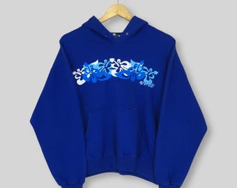 Vintage 90s T&C Surf Designs Blue Pullover Hoodie Medium Town And Country Logo Printed Sweater Tnc Hawaii Surfer Clothing Sweatshirt Size M