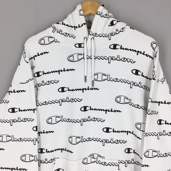 趣味 VINTAGE CHAMPION Vintage Champion All Over Printed Hoodie Sweatshirt Xxlarge